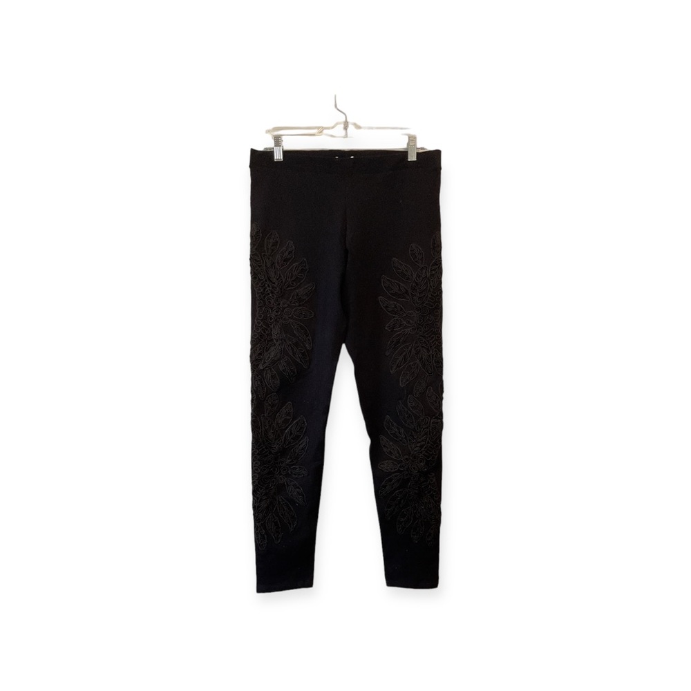 Women’s black,embroidered BrazilRoxx leggings, size unknown (measurements below)